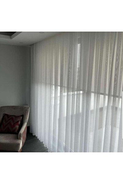 Perde Pendik تول، شبح، تول، تول عادي، ضيق، مطوي، 1/3، لا يريد الحديد، تول، ستارة