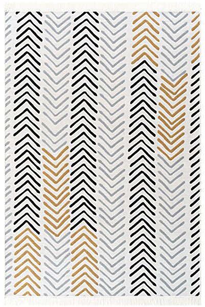 Cool Halı Perla Pr 19 Beyaz Siyah Kilim Çift Taraflı Banyo Balkon Kilimi Yıka...