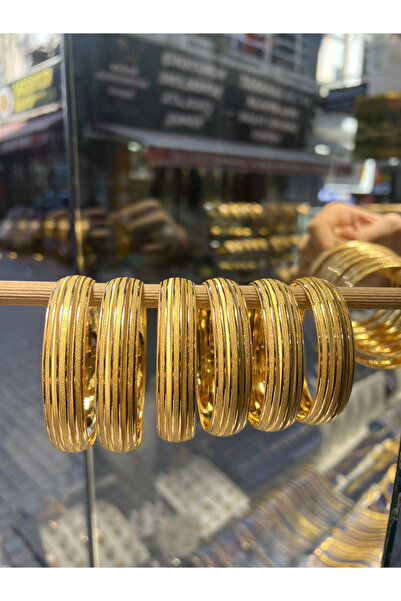 ERDEM KUYUMCULUK 8 Ayar Altın Bilezik Düz Çizgili Simli