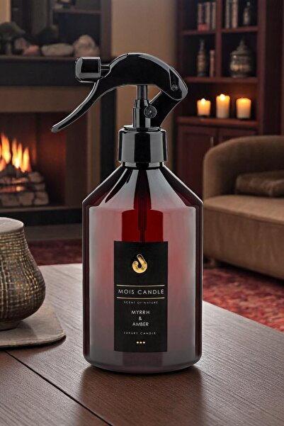 Mois Candle Myrrh & Amber Oda Ve Kumaş Spreyi – 500 ml Reçineli Ve Sıcak Ambe...