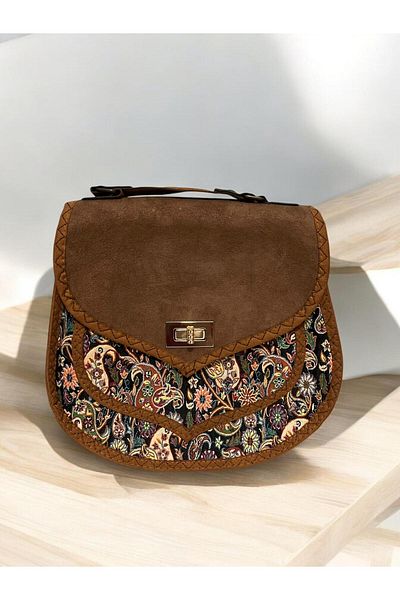 MODA Women's Shoulder Bag with Authentic Ethnic Pattern Suede Cover