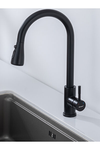 DUREVO Siyah Spiralli Mutfak Evye Bataryası