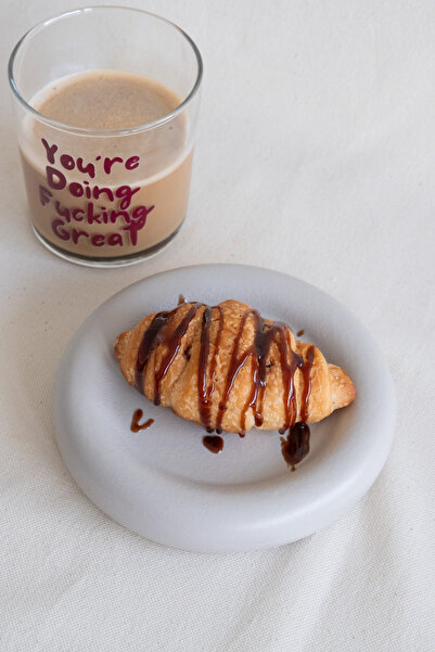 Beige & Stone Ceramic Small Size Matte Beige Donut Dessert Plate
