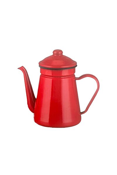Ebru Metal Enamel Coffee Pot - 1.5 Liter (Large Size)-Red