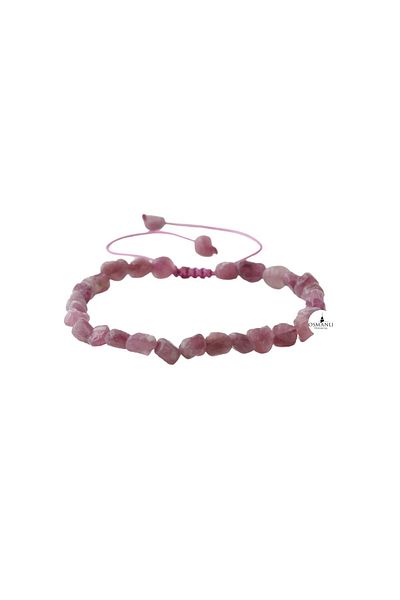 OSMANLI DOĞAL TAŞ Colorful Tourmaline Natural Cut Natural Stone Bracelet