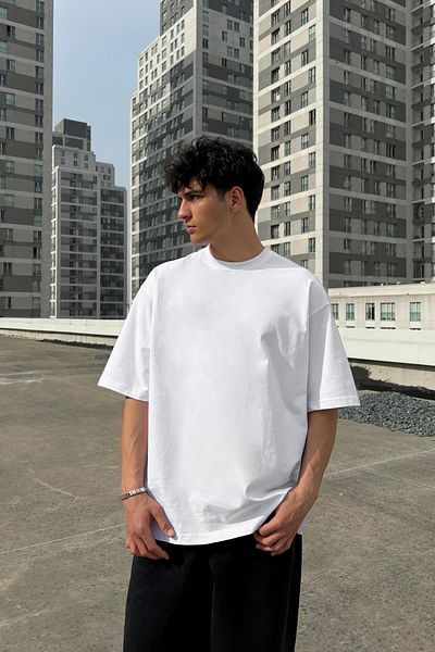 Flaw Wear Basic White Oversize T-Shirt