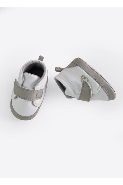 kitikate Basic Booties - Single Velcro-White
