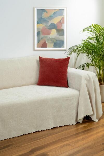 Latuda Home Husa scaun Zenit 175x300 CHENILĂ Jacquard Decorativă MARE |   Husa canapea |    Anti-alunecare, cremă