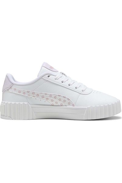 Puma Kids White Carina 3.0 Beach Florals Jr Casual Shoes 400650-01