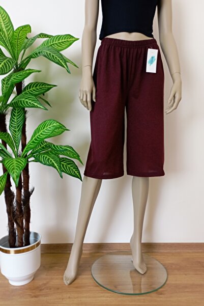 VİP BERA TEKSTİL Bordo Diz Altı Ince Yazlık Bermuda