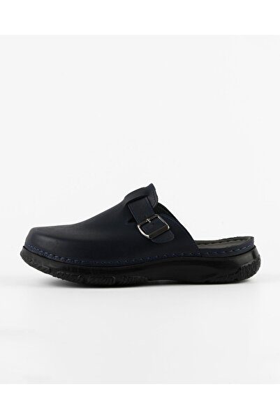 DR KLOMPA Щоденні зручні чоловічі капці MS668 Сині шкіряні капці – Колекція з пилостійкої шкіри