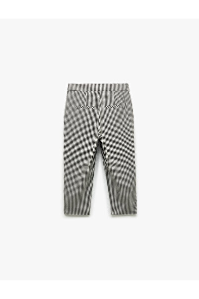 Koton Viskon Kumaş Pötikareli Skinny Fit Cepli Kapri Pantolon