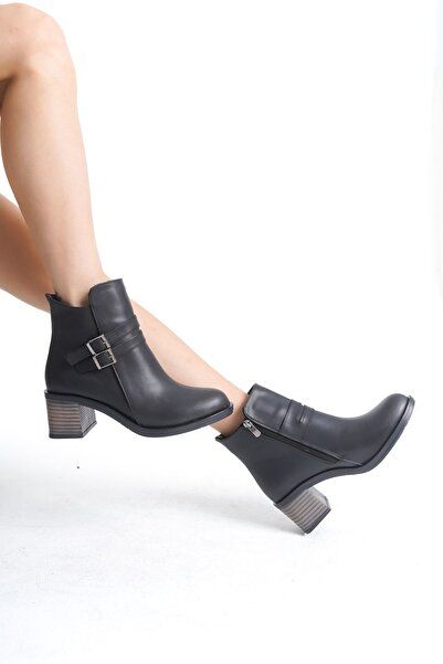 Zlato Cizme cu toc de damă cu cataramă neagră