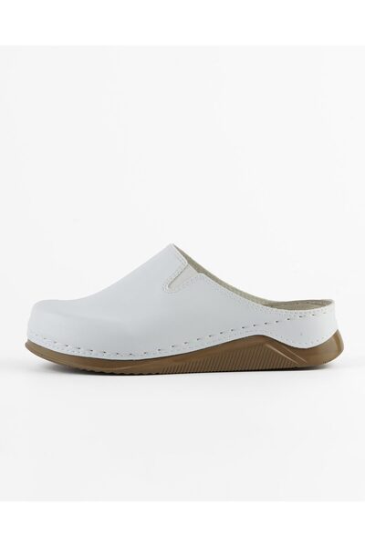 DR KLOMPA Women's Sabo - White - Comfort Supported Structure, Stylish Design, Soft Sole, Suitable for Daily Use