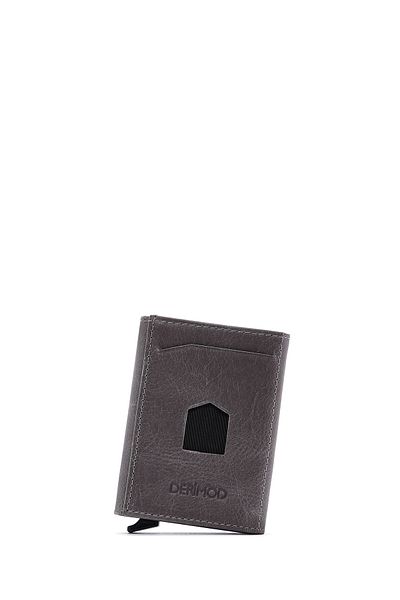 Derimod Gray Leather Men's Card Holder - 000a2d3132cr