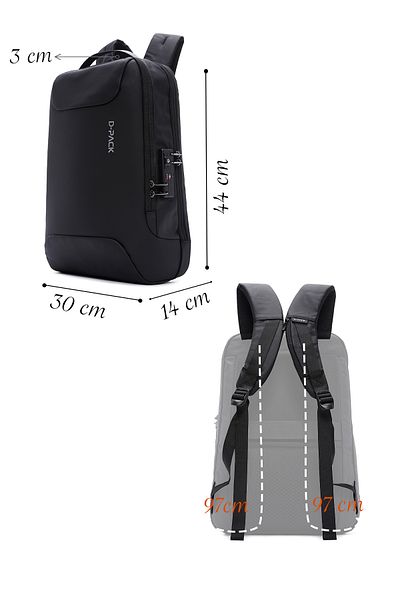 Derimod Men's Black Technological Hardcase Backpack - D-pack 23sbd3011hc
