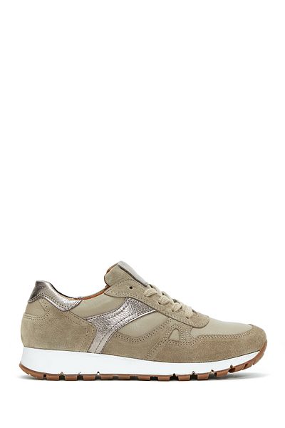 Derimod Mink Suede Women's Sneakers - Leather Detailed, Model 23wfd370314