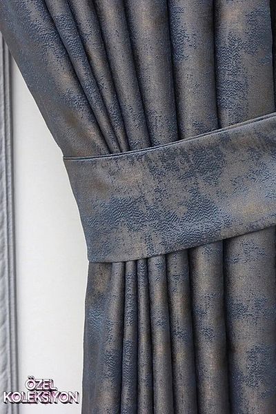 Emes Κουρτίνα με φόντο Navy Blue, Νέα σεζόν Πλισέ Royal Pattern Μη ανάμεικτη Ειδική Συλλογή Μονό Φτερό