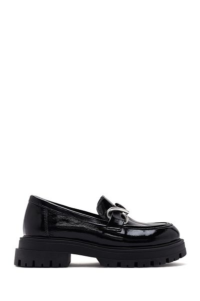 Derimod Pantofi pentru femei din piele neagră din piele naturală Masculin Penny Loafer Pantofi casual zilnic 24sfd182116