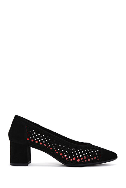 Derimod Дамски обувки на висок ток Gritti от велур, черни - 24sfd110310