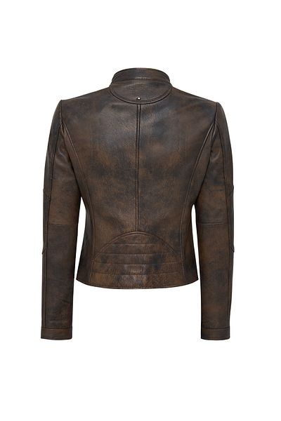 Derimod Brown Vintage Glam Women's Leather Jacket - 24sgm5194vd