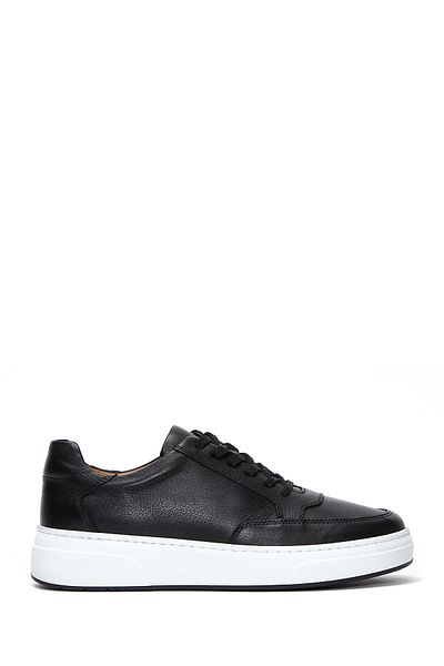 Derimod Black Leather Men's Sneakers - Lace-up, Model 24WFD 610618
