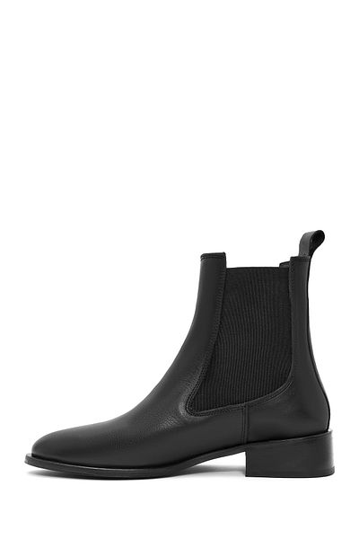Derimod Women's Black Leather Chelsea Boots 24Wfd 210418