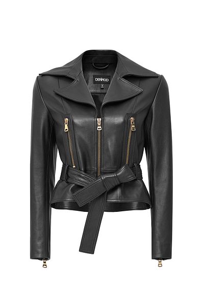 Derimod Athena Women's Black Short Leather Jacket 24Wgd5222U4