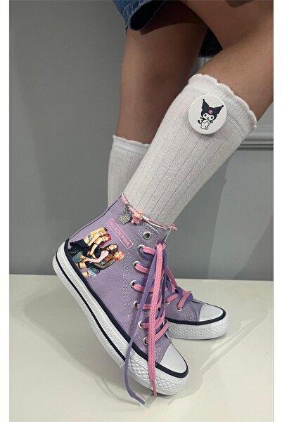 LEVENT ÖZCAN Black Pink Baskılı, Lila&Pembe Bağcıklı, Lila Bilekli Spor Ayakk...