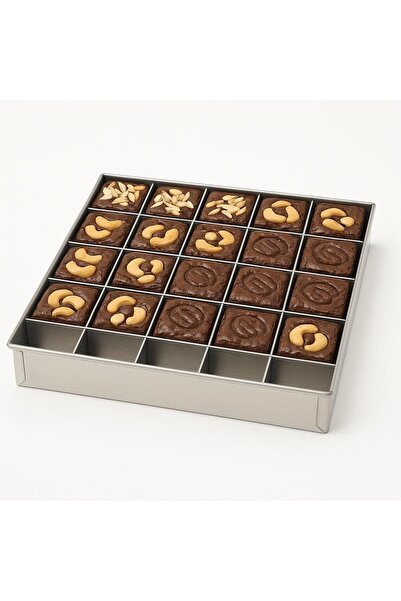 Nar kalıp Narkalıp Brownie Kek Kalıbı Çap 25 X 25cm 49 Dilim