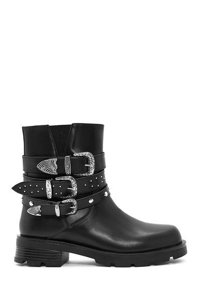 Derimod Women's Black Buckle Detailed Boots 24Wfe 221218