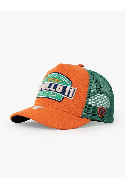 Rust&Rich Women Men's Orange Trucker Hat-Space Collection-Apollo
