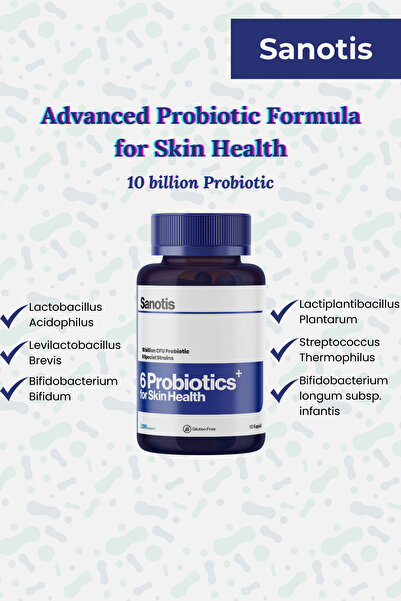 Sanotis 6 Type Probiotics For Skin Health Cilt Sağlığı Için Probiyotik 30 Kapsül