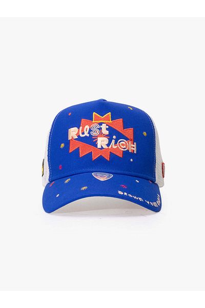 Rust&Rich Women Men Blue Trucker Hat Urban Collection Chaos