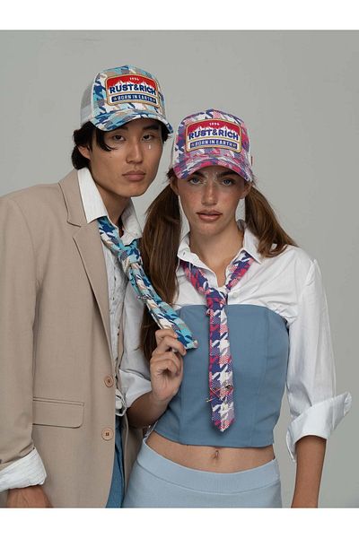 Rust&Rich Women Men Blue Hat Urban Collection - Born in Earth - Trucker Hat