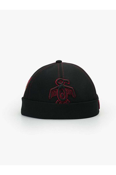 Rust&Rich The Indians Collection - Men's Black/Red Cap, Red Indian Docker