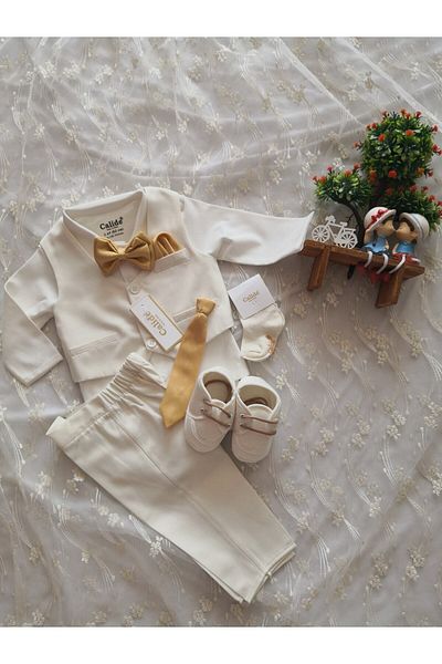KATIA - Baby Tie-Bow Tie Baby Boy Mevlüt Set / Mevlütlük Set - Newborn Clothing Set