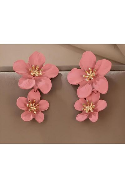 Fashionjewelery Pink Flower Earrings
