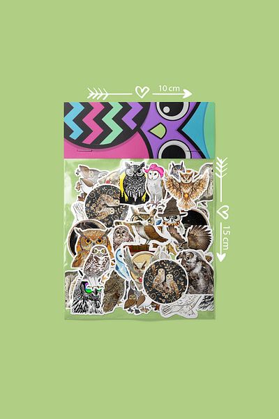 dadi ramba Owl Owl Bullet Journal - Agenda - Planner - Notebook - Laptop Sticker Sticker - Sticker Pack