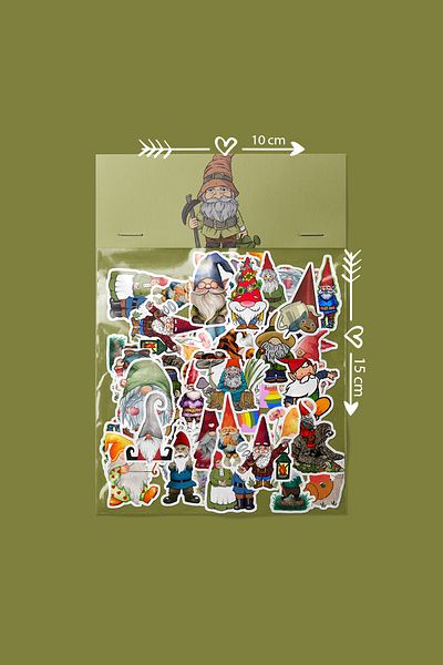 dadi ramba Garden Gnome Bullet Journal - Agenda - Planner - Notebook - Laptop Sticker Sticker - Sticker Pack