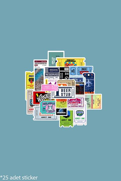 dadi ramba Ticket Ticket Bullet Journal - Agenda - Planner - Notebook - Laptop Sticker Sticker - Sticker Pack