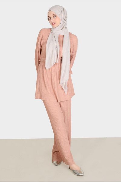 Alvina Waffle Effect Double Pants Set - 42716
