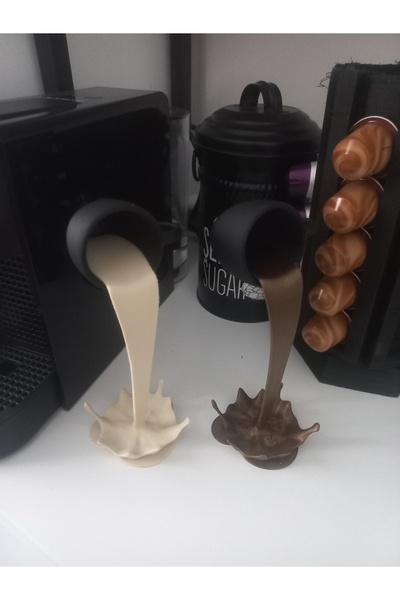 Mescolare 2li Dökülen Kahve Figürü - Bronz Krem Dekoratif Obje -biblo - Kahve...