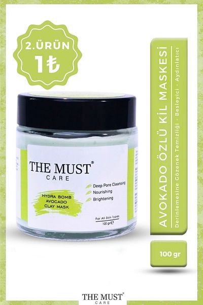 THEMUSTCARE Hydra Bomb Avocado Clay Mask, Purifying, Intense Moisturizing and Nourishing, Anti-Blackhead, 100ml