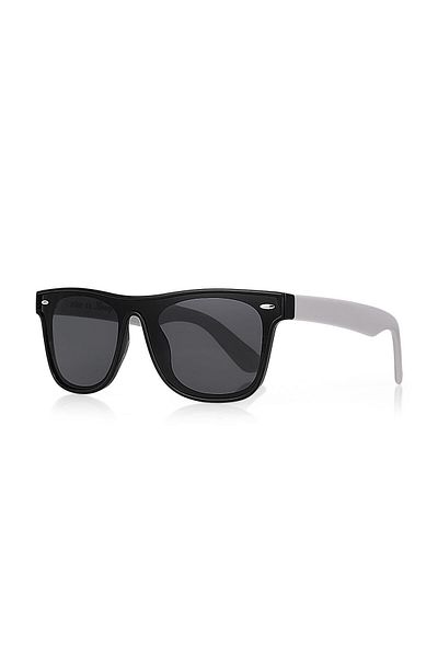 Kinary Unisex Sunglasses Black Shiny Gray Handle Glass Black 2008