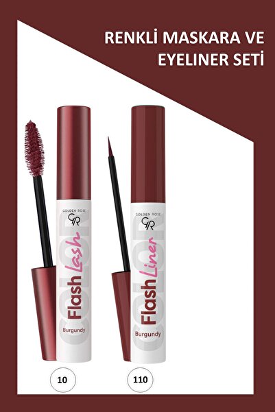 Golden Rose Flash Lash Bordo Maskara Ve Flash Liner Makyaj Seti