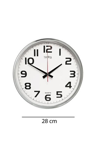 HOMİNG Homing Chrome Color Framed Modern Wall Clock 28 cm 241865