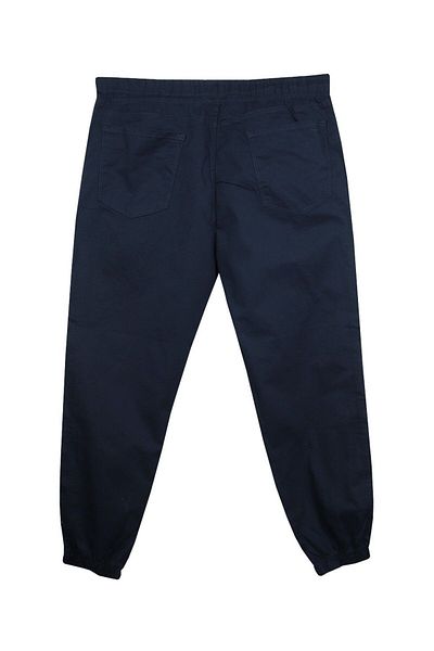 tambattal Large Size Lace-Up Jogger Pants Navy Blue