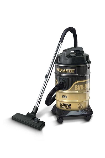 sonashi Drum Vacuum Cleaner with 25L Dust Capacity | Strong Suction | Multi-Stage Filtration | Wheel Base