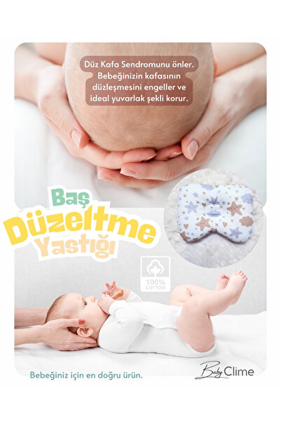 Baby Clime Baş Düzeltme Yastığı, Yenidoğan Bebek Yastık